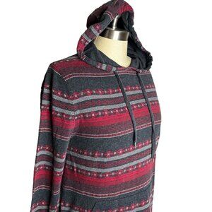 Empyre Surplus Co Shirt Mens Size S Grey Red Southwestern Print Hooded